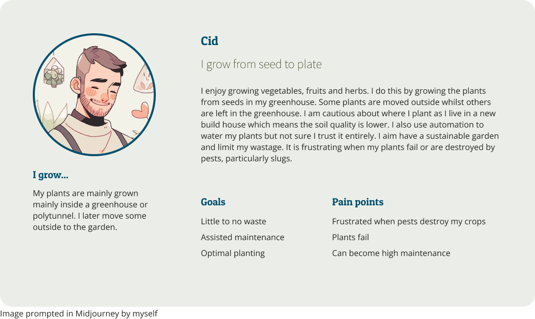 Persona — Cid, the experienced grower